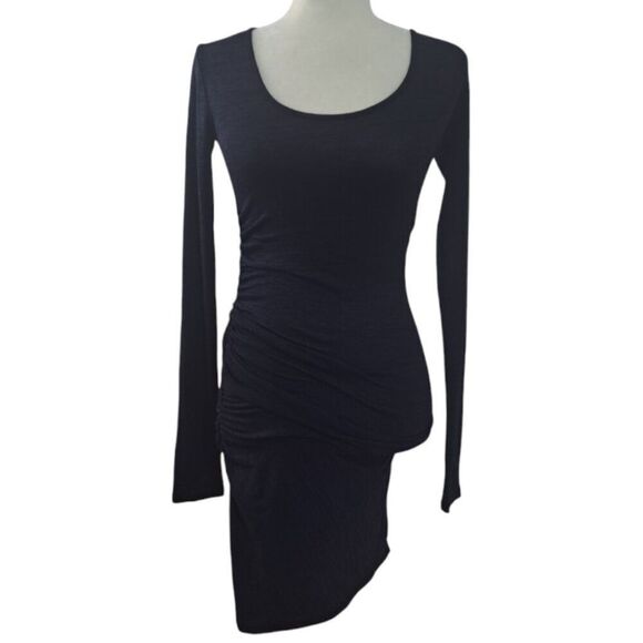Rag & Bone Twist Ruched Navy Long Sleeve Bodycon Dress Size XS - Picture 5 of 9
